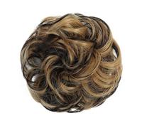 Human Hair Messy Buns Synthetic Curly Donut Chignon Hairpieces Elastic Hair Band Updo Chignon Fluffy Messy Scrunchies Hair Bun Ponytail Hair Extensions for Women Girls Kids(1/2Pcs) Bun Hair Piece(2 pc