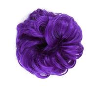 Human Hair Messy Buns Synthetic Curly Donut Chignon Hairpieces Elastic Hair Band Updo Chignon Fluffy Messy Scrunchies Hair Bun Ponytail Hair Extensions for Women Girls Kids(1/2Pcs) Bun Hair Piece(1 PC