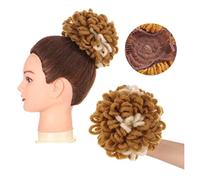 Human Hair Messy Buns Synthetic DreadLock Afro Puff Hair Bun Chignon Drawstring Ponytail Faux Locs Clip In Pony Tail Hairpieces Hair Extensions for Black Women Bun Hair Piece(613)