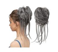 Human Hair Messy Buns Synthetic Elastic Messy Bun Hairpieces Curly Scrunchie Black Blonde Brown Chignon Band Updo Donut for Women Natural Fake Hair Bun Hair Piece(Color:4 60)