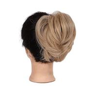 Human Hair Messy Buns Synthetic Hair Bun Ponytail Extension, Straight Hairpiece Fully Short Ponytail Bun Extensions Hair Accessories Elastic Easy Scrunchie for Women Bun Hair Piece(22H613)