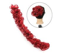 Human Hair Messy Buns Synthetic Messy Scrunchies Elastic Hair Band Women's Wavy Hair Buns Long Wrap DIY Chignon Hairpiece Bendable Ponytails Hair Extensions for Women Bun Hair Piece(008)