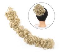 Human Hair Messy Buns Synthetic Messy Scrunchies Elastic Hair Band Women's Wavy Hair Buns Long Wrap DIY Chignon Hairpiece Bendable Ponytails Hair Extensions for Women Bun Hair Piece(0013)