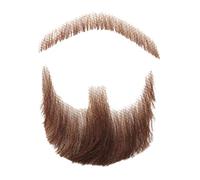 Human Hair Mustache, Fake Mustache Face Beard for Adults Realistic Makeup Costume Lace Man Beards Brown, Men Beard for Costume