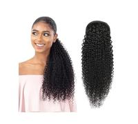 Human Hair Ponytail Extensions 8"-26" Afro Kinky Curly Drawstring Ponytail Natural Black Brazilian Remy Hair Extensions Clip in Ponytail Hairpiece(8inch 100g)