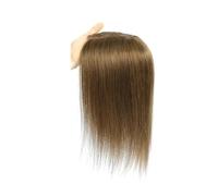 Human Hair Topper for Women,Breathable Base with 3 Non-Slip Clips, 12x13 cm Hairpieces with Bangs for Women Charming(Honey Brown,12inch 30 cm)