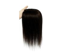 Human Hair Topper for Women,Breathable Base with 3 Non-Slip Clips, 12x13 cm Hairpieces with Bangs for Women Charming(Natural Black,14inch 35 cm)