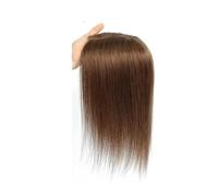Human Hair Topper for Women,Breathable Base with 3 Non-Slip Clips, 12x13 cm Hairpieces with Bangs for Women Charming(Light Brown,12inch 30 cm)