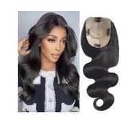 Human Hair Toppers, Body Wave Silk Base Topper with Baby Hair 8-22" Chinese Remy Hair Natural Scalp Hair Piece with 4 Clips, Ideal for Thinning Hair (Color : 16 inch,22 inches-15x16 cm