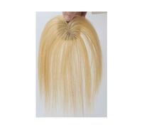 Human Hair Toppers for women, 5x5 cm Clip in Bangs Toppers for Thinning Hair, Cover Hairpiece with Silk Base Womans Hair Topper(Golden Blonde)