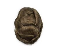 Human Hair Toupee for Men Invisible Hairline Lace Top PU Skin Perimeter Male Toupee for Men(6#)