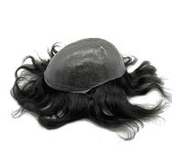 Human Hair Toupee Invisible Knots Natural Hairline Super Thin Skin Base Men Toupee