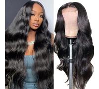 Human Hair Wig with Baby Hair Pre Plucked Body Wave Lace Closure Wigs for Black Women Glueless Brazilian Virgin Hair Lace Front Wig Natural Color 24 Inch 4x4 Lace Closure Wigs 150 Density