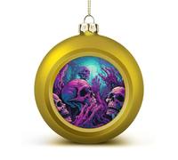 Human Hands and Bones Christmas Ball Ornaments - Golden Shatterproof Plastic Vintage Rustic Xmas Tree Decorations Pendant for Family Holiday Wedding Party Xmas Hanging Decoration