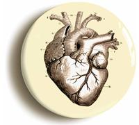 Human Heart Anatomy Diagram Fridge Magnet (Circular 2inch / 50mm Diameter)