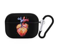 Human Heart Colorful Cute Earbuds Case Compatible with Airpods Pro Wireless Headphones Cover with Carabiner