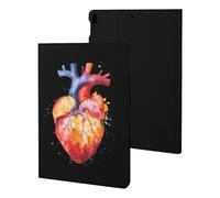 Human Heart Colorful Cute Tablet Case No Pen Slot Lightweight Hard Protective Cover Compatible with Ipad 9th/ 8th/ 7th
