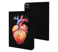 Human Heart Colorful Cute Tablet Case No Pen Slot Lightweight Hard Protective Cover Compatible with Ipad 9th/ 8th/ 7th