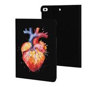 Human Heart Colorful Cute Tablet Case No Pen Slot Lightweight Hard Protective Cover Compatible with Ipad 9th/ 8th/ 7th