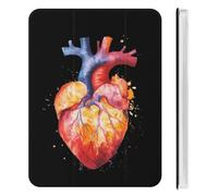 Human Heart Colorful Cute Tablet Case with Pencil Holder Lightweight Hard Protective Cover Compatible with iPad Mini 4/5/6