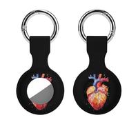 Human Heart Colorful Trendy GPS Cases Holder with Key Chain Ring Portable Protective Covers Compatible with Airtag