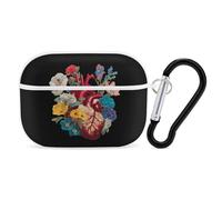 Human Heart Life Flower Hard Shell Case Skin Accessories Cover with Hanging Loop Compatible with AirPods Pro 2