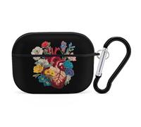 Human Heart Life Flower Hard Shell Case Skin Accessories Cover with Hanging Loop Compatible with AirPods Pro 2