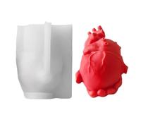 Human Heart, Realistic 3D, Fine Detail Multi-Medium Use Flexible Design Easy Release Oven Safe, Crafts Maker for Muffin Cupcake Topper Dessert Clay Soap Cement Resin Wax 3.19x2.56x3.98inches