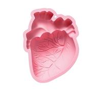 Human Heart Silicone Mold, 4 Cavity 3D Brain Mold, Handmade Craft Tool, Non Stick Flexible Design, Ideal for Halloween, Soap, Clay, Jelly, Chocolate, Muffin, Pudding, Resin, 6.42 x 5.08 x 1.26 inches