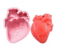 Human Heart Silicone Mold - 4-Cavity Handmade 3D Brain Molds, Epoxy Resin Casting Tray, Halloween Party Supplies, Anatomical Organ Soap Baker, Bakeware | Wonderful Solution for Clay