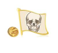 Human l Sketch Illustrations Golden Metal Flag Lapel Pin Badge