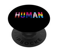 HUMAN LGBT Flag Gay Pride Month Transgender Rainbow Lesbian PopSockets Adhesive PopGrip