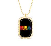 Human LGBT Flag Gay Proud Custom Photo Necklace Personalized Picture Pendant Memory Jewelry for Women
