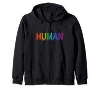 HUMAN LGBT Lesbian Gay Pride Flag Equality Gay Rights Zip Hoodie