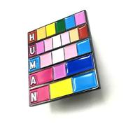 HUMAN LGBT Love Is Love Pride Gay Lesbian Trans Gender Bi Pan Acceptance and Understanding Metal Enamel Pin Badge