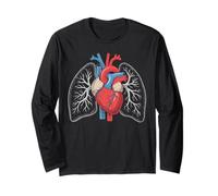 Human Lungs Heart Vintage Anatomy Medical Gifts for Women Long Sleeve T-Shirt