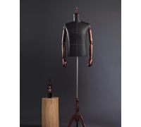 Human mannequin, Dress Form for Clothes Display, Realistic Half Body Mannequin Torso, Tripod Base Manikin Stand(Red Wood)