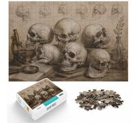Human Monkey And Ape Skull, 1000 Piece Paper Jigsaw, 1000pcs (40x28cm)