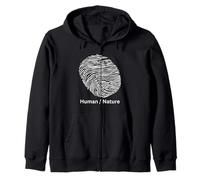 Human Nature Fingerprint Design for Nature Lovers Zip Hoodie