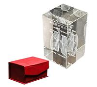 Human Organ Crystal Anatomical Model Set - Heart Brain Lung Skeleton Tooth in K9 Glass Cube(Lung)