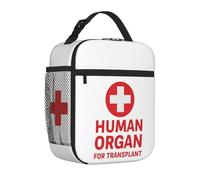 Human Organ For Transplant Insulated Lunch Bag Portable Reusable Lunch Box Medical Theme Thermal Cooler Tote Bag With Pockets For Nurses & Doctors Women Men Gift