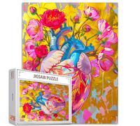 Human Organ Jigsaw Puzzles for Adults-Heart Flower Anatomy Puzzle-1000 Pieces Challenging Puzzle Perfect for Game Nights-DIY Home Wall Decor-Halloween Horror Puzzles Art Gifts