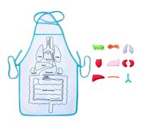 Human Organs Apron, English Version Anatomy Set with 9 Removable Plush Organs, 3D Educational Toy, Anatomy Teaching Tool for Classroom and Home Education
