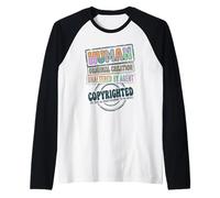Human Original Creation | Anti-AI Copyright Retro Stamp Raglan Baseball Tee
