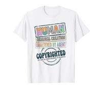 Human Original Creation | Anti-AI Copyright Retro Stamp T-Shirt