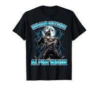 Human Outside Alpha Inside Wolf Design T-Shirt