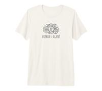 Human Over Agent | Heart & Gear Tech Ethics Design Premium T-Shirt