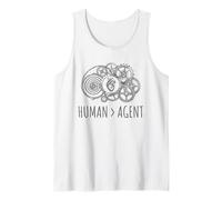 Human Over Agent | Heart & Gear Tech Ethics Design Tank Top