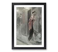 Human Parody by Felicien Rops Framed Print | A2 Black Framed Wall Art | Ready to Hang | Modern Nature Picture | Living Room Bedroom Lounge Office