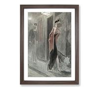 Human Parody by Felicien Rops Framed Print | A2 Walnut Framed Wall Art | Ready to Hang | Modern Nature Picture | Living Room Bedroom Lounge Office